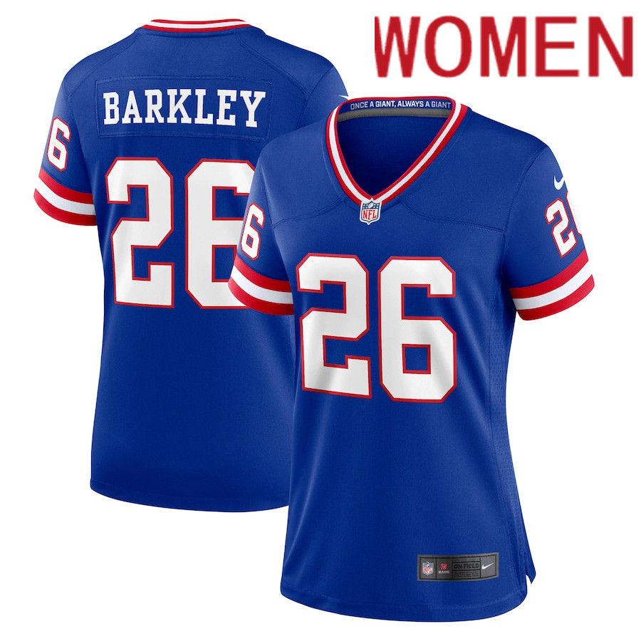 Women New York Giants #26 Saquon Barkley Nike Royal Classic Player Game NFL Jersey->baltimore ravens->NFL Jersey
